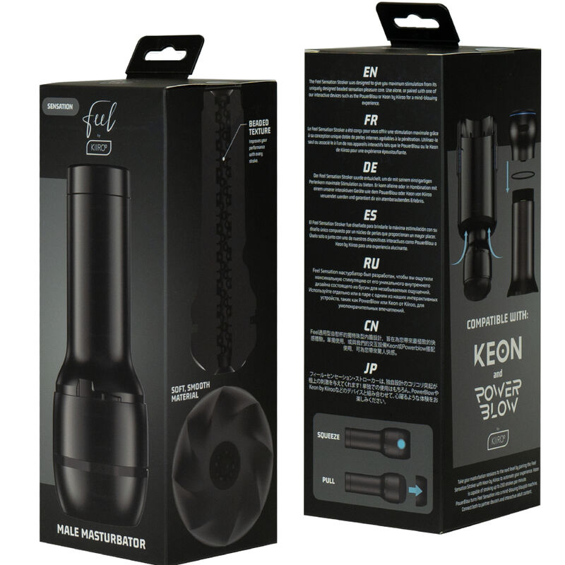 Masturbateur FeelSensation Stroker Compatible Keon Tunnel Texturé - Kiiroo