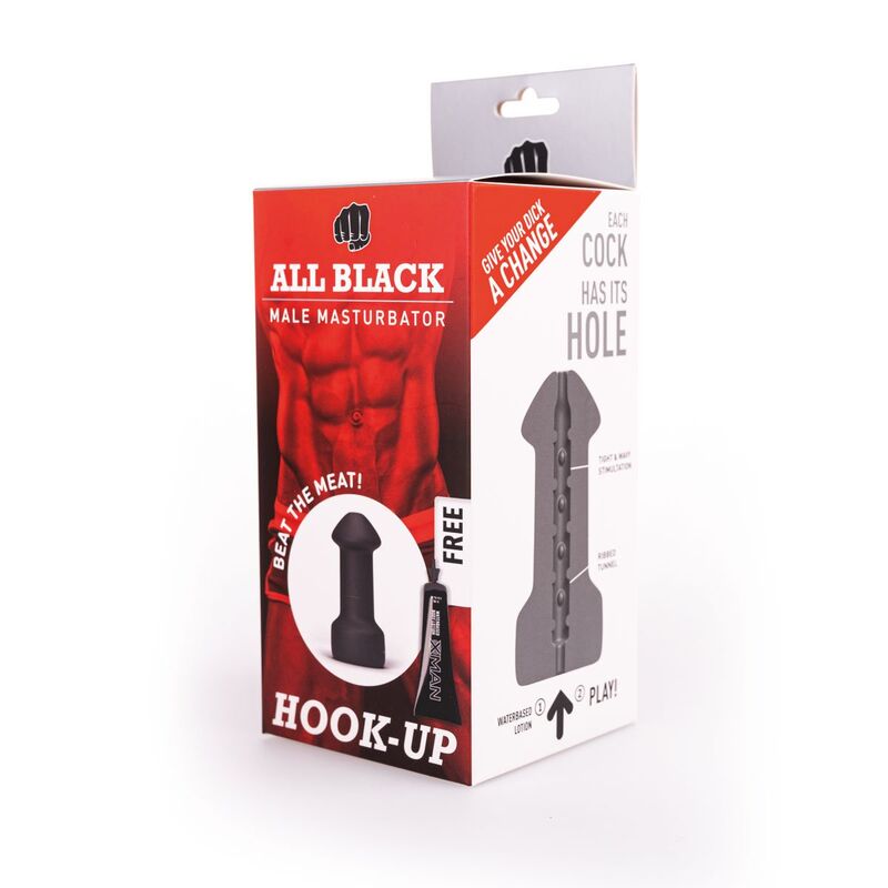Masturbateur Hook Up Texturé Bouche Réaliste Sans Phtalates - All Black