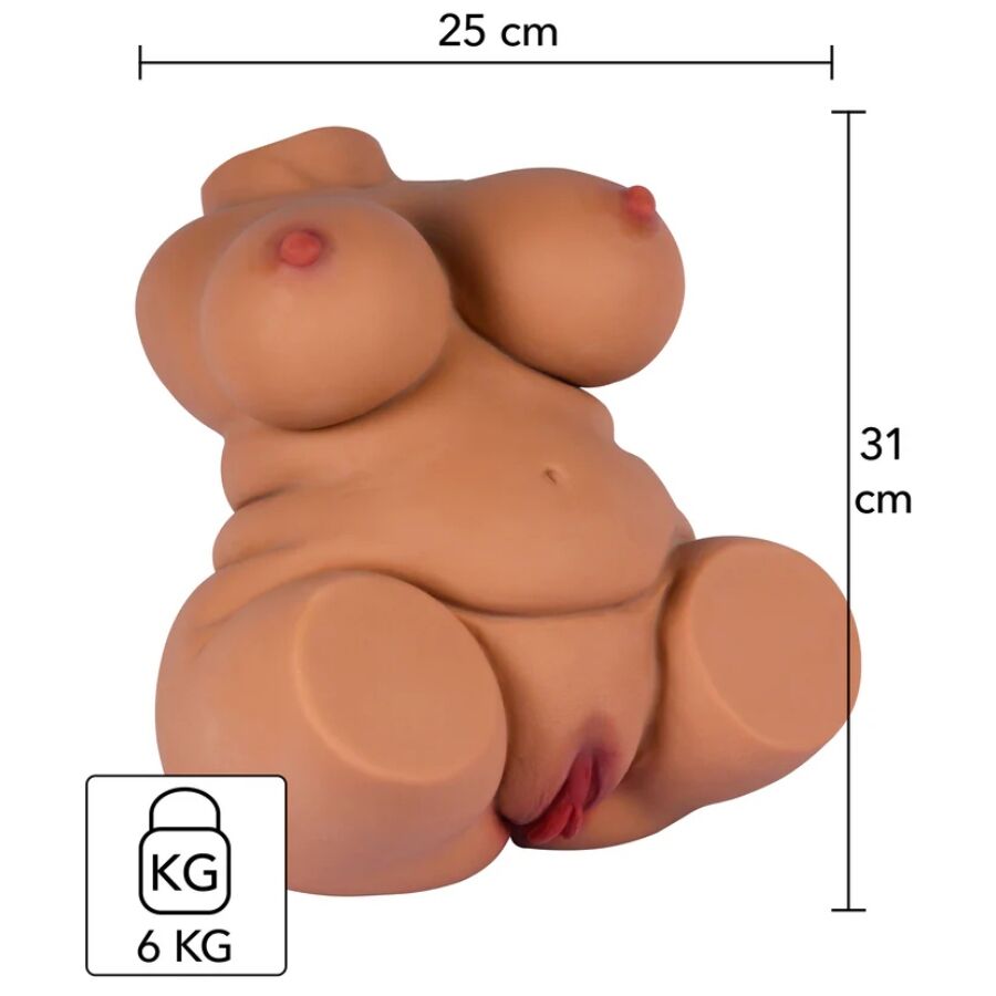 Masturbateur Torse Féminin Fat Fuck Queen Double Cavité 6 Kg - Hidden Desire