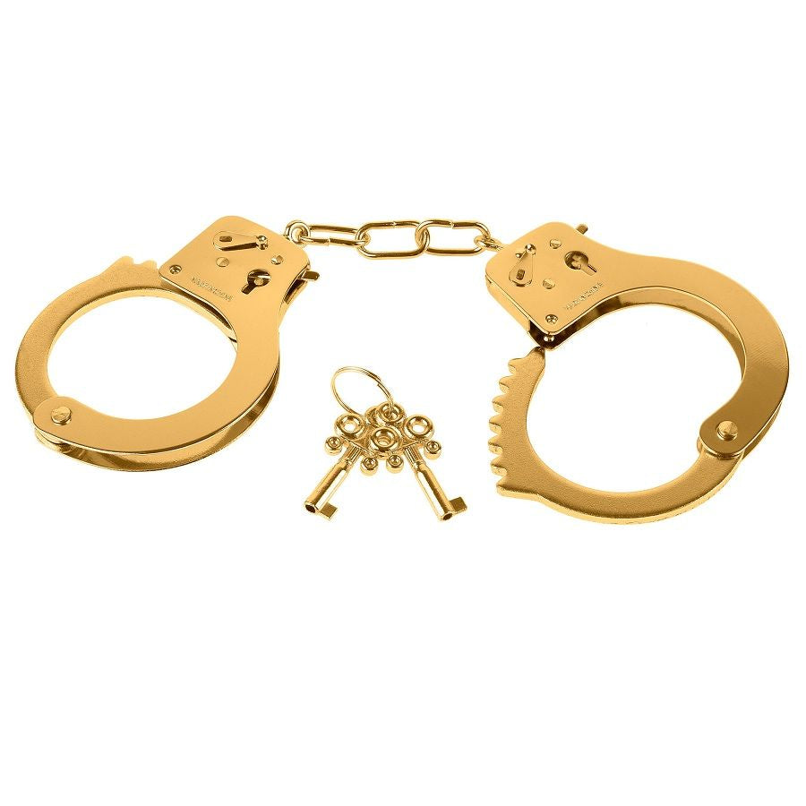 Menottes BDSM Gold Métal Anodisé Libération Rapide - Fetish Fantasy