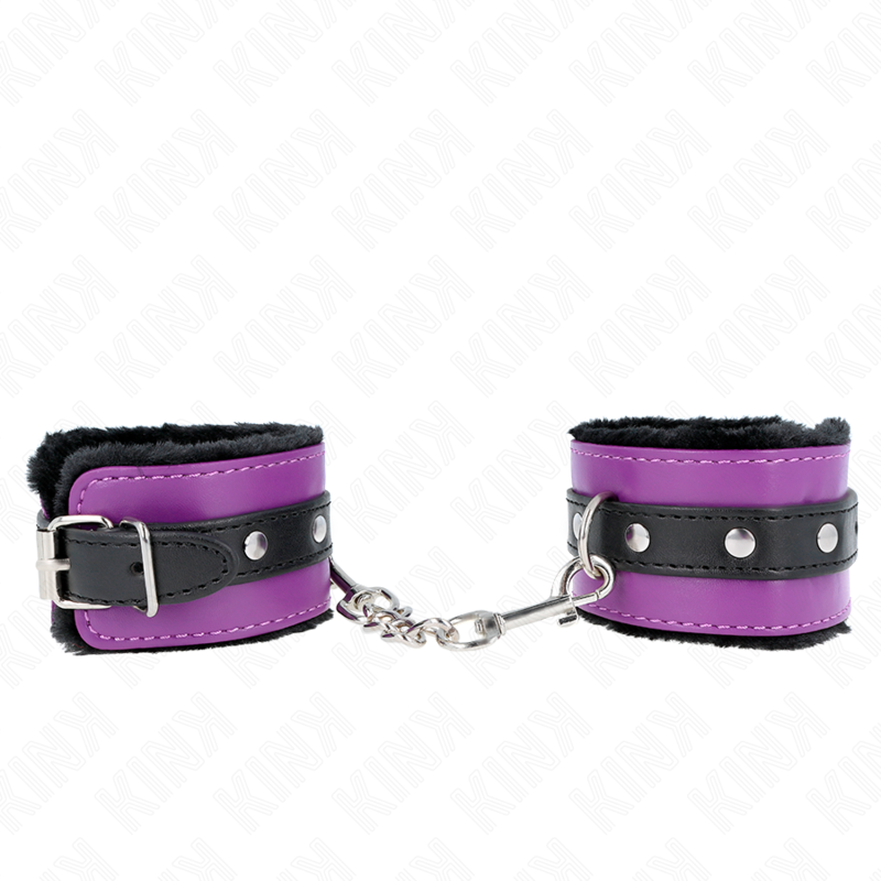 Menottes BDSM Premium Kink Doublées Fourrure - Ceinture Réglable