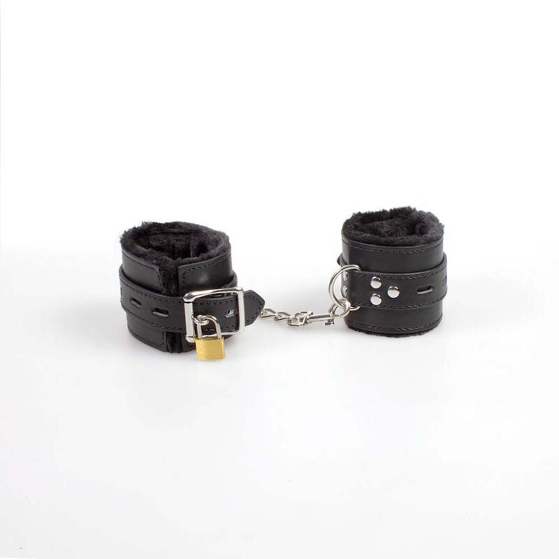 Menottes Bondage Poignets Chevilles Faux Cuir Peluche Réglables - Secretplay