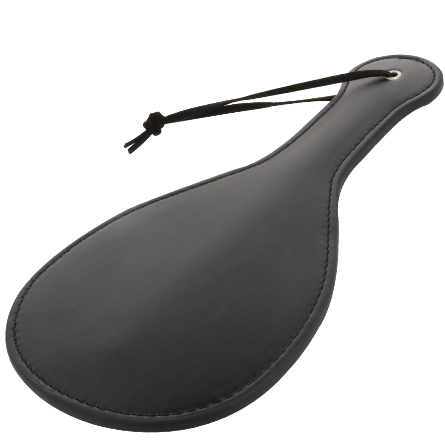 Paddle BDSM Fétichiste Forme Ronde Noir Coutures Design - Darkness