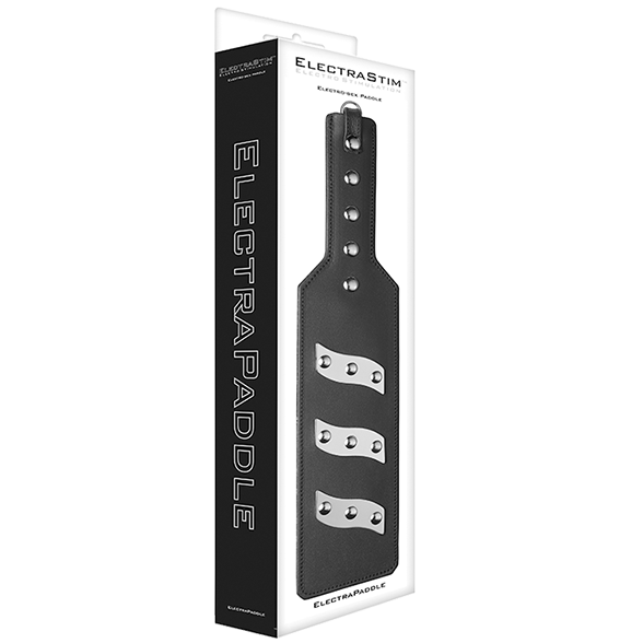 Pagaie Électro-Stimulation Cuir ElectraPaddle Bipolaire Trio d'Électrodes - Electrastim