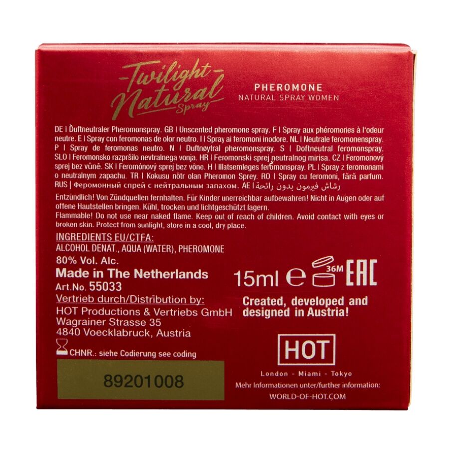 Parfum aux Phéromones Twilight pour Femme 2 Contenances - Hot