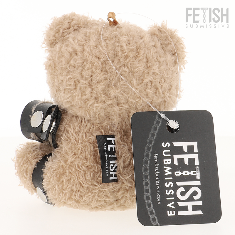 Peluche Ours BDSM Yogi Harnais Cuir et Menottes Porte-Clés - Fetish Submissive