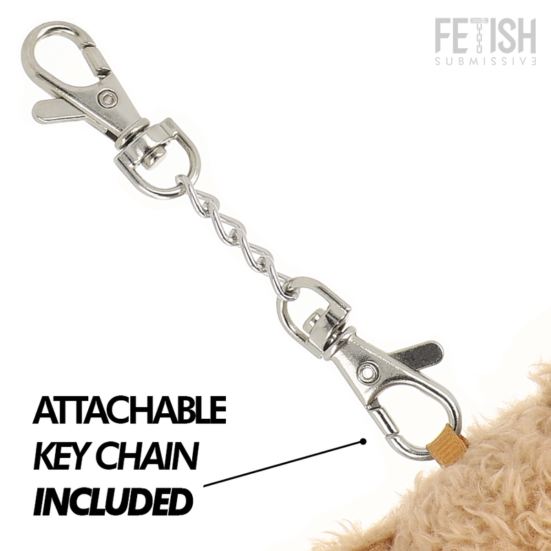 Peluche Ours BDSM Yogi Harnais Cuir et Menottes Porte-Clés - Fetish Submissive