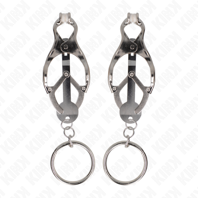 Pinces à Tétons Trèfle Japonais O-Ring Réglables Argent - Kink