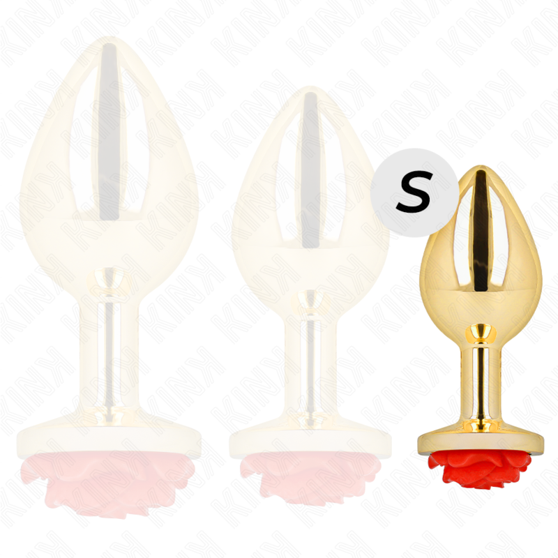 Plug Anal Bijou Rose Rouge Acier Inoxydable - Kink