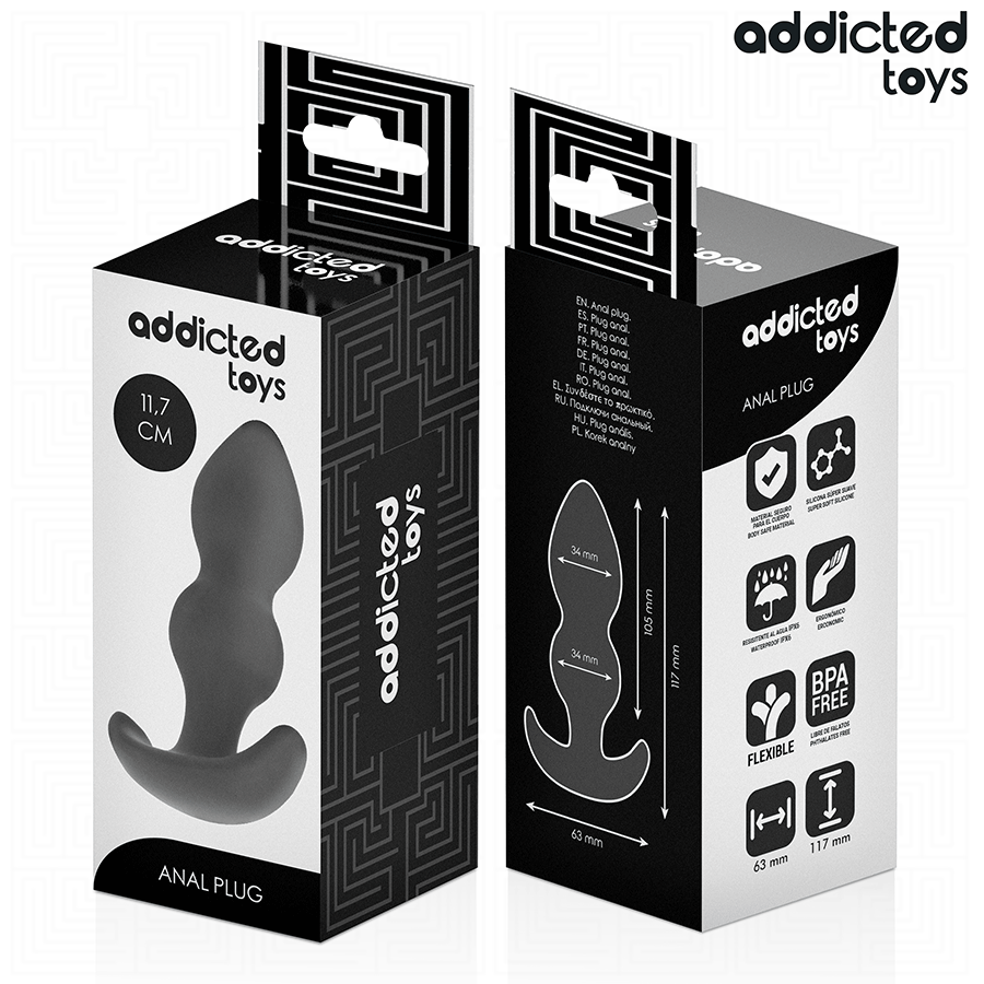 Plug Anal Boules Progressives Silicone Taille L 11,7 cm - Addicted Toys