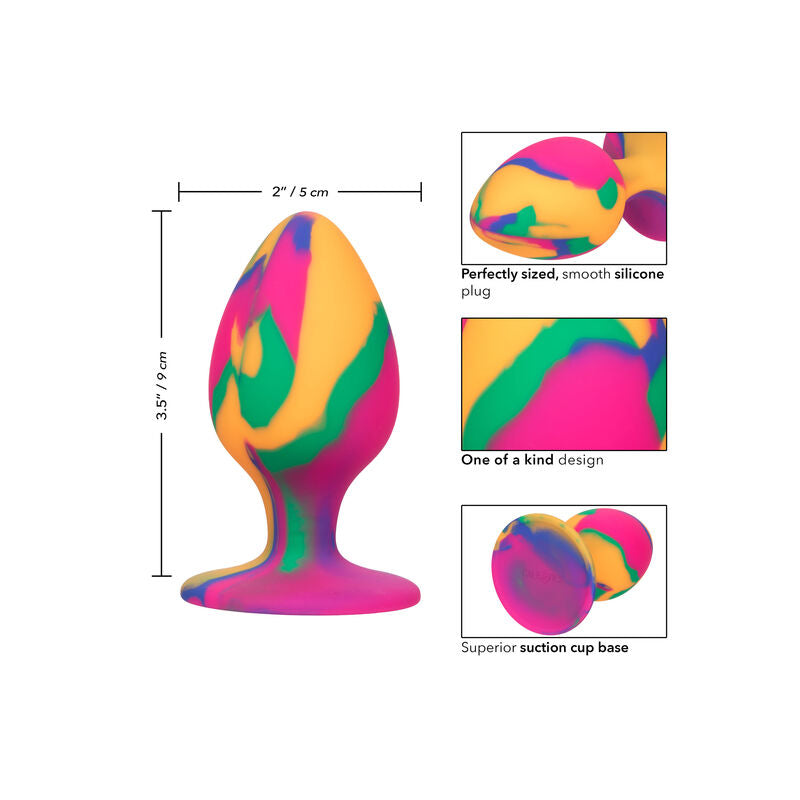 Plug Anal Cheeky Grand Tie-Dye Silicone Base Ventouse - CalExotics