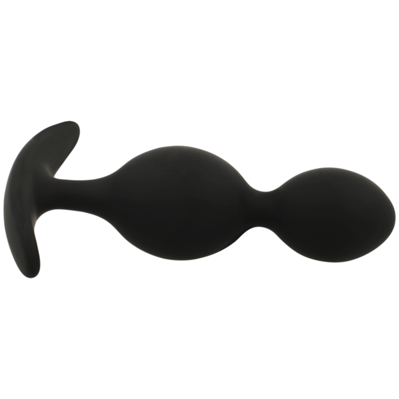 Plug Anal Orson Silicone Velours 2 Ondulations 9,5 cm - Black&Silver
