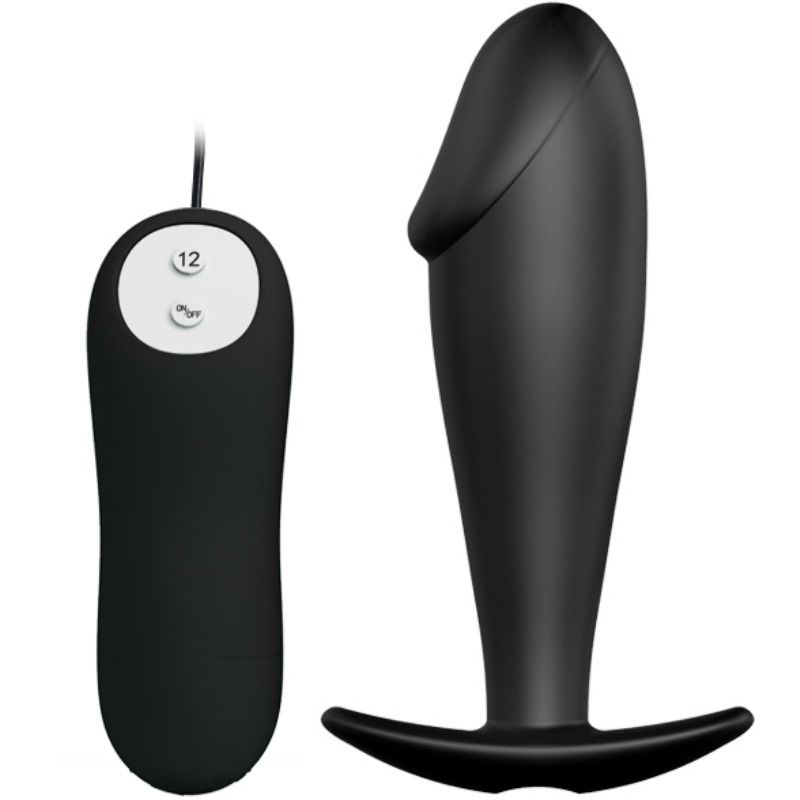 Plug Anal Vibrant Forme Pénis 12 Modes Télécommandé Submersible - Pretty Love