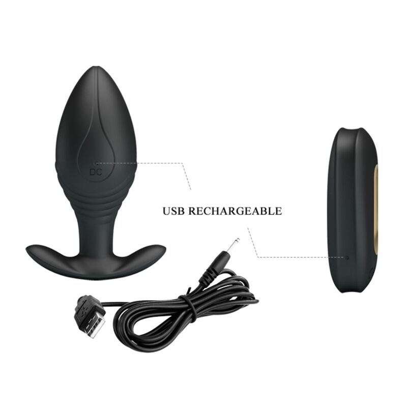Plug Anal Vibrant Regina 12 Modes Rechargeable Télécommande - Pretty Love