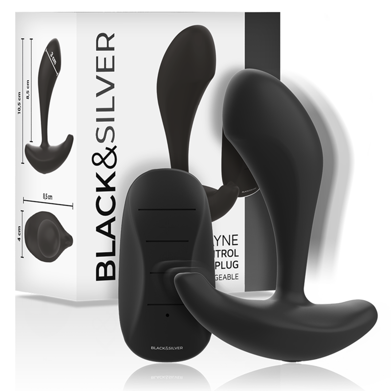 Plug Anal Vibrant Télécommandé Dwayne Unisexe Étanche IPX6 - Black&Silver