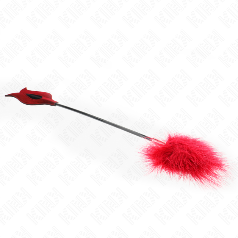 Plumeau de Chatouilles Palette Rose Cuir BDSM 8 cm - Kink