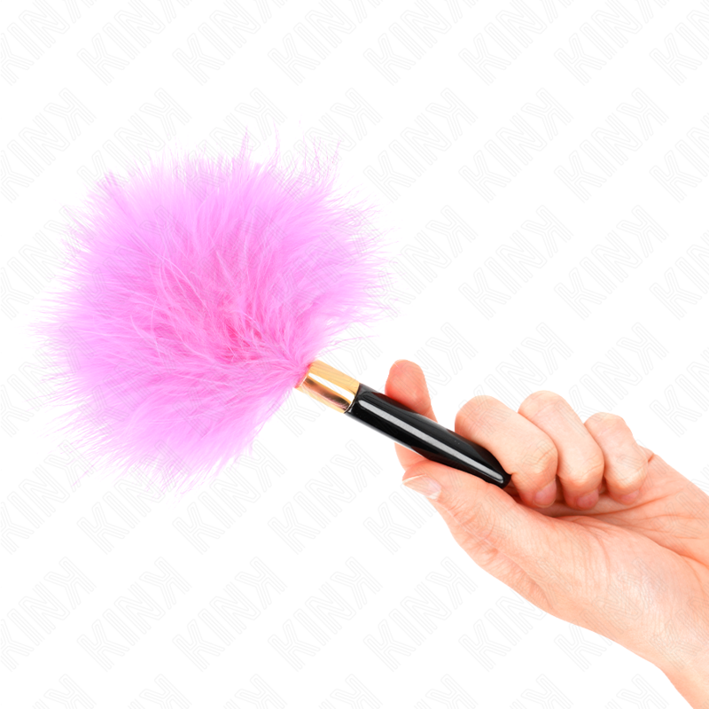 Plumeau Tickle Plumes Métal Doré Fuchsia 18 cm - Kink