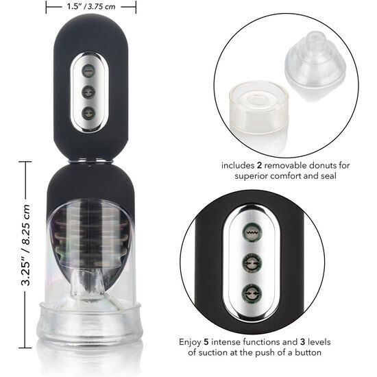 Pompe à Pénis Automatique Vibrante 3 Aspirations 5 Vibrations - CalExotics