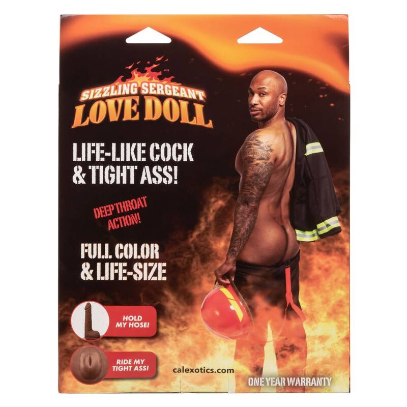 Poupée Gonflable Masculine Sizzling Sergeant Gode Texturé 2 Orifices - CalExotics