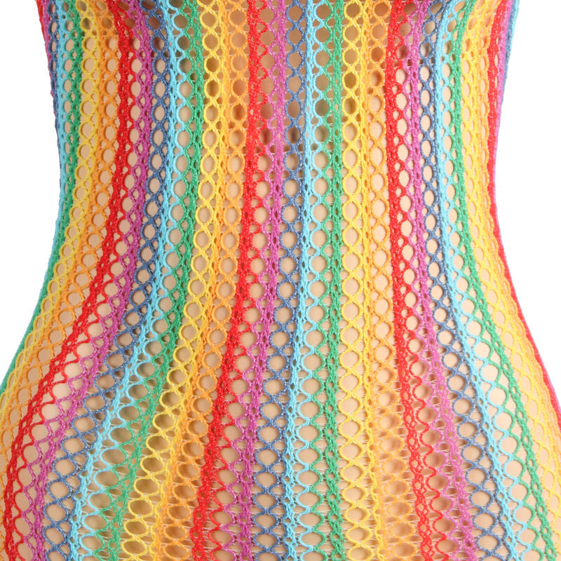 Robe Résille Arc-en-Ciel Sexy Coupe Ajustée Taille Unique - Subblime