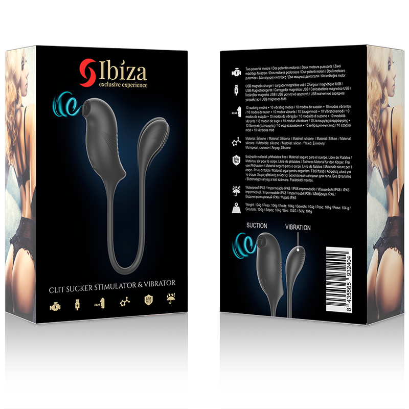 Stimulateur Clitoridien Aspiration et Vibration 2 Moteurs IPX6 - Ibiza Technology