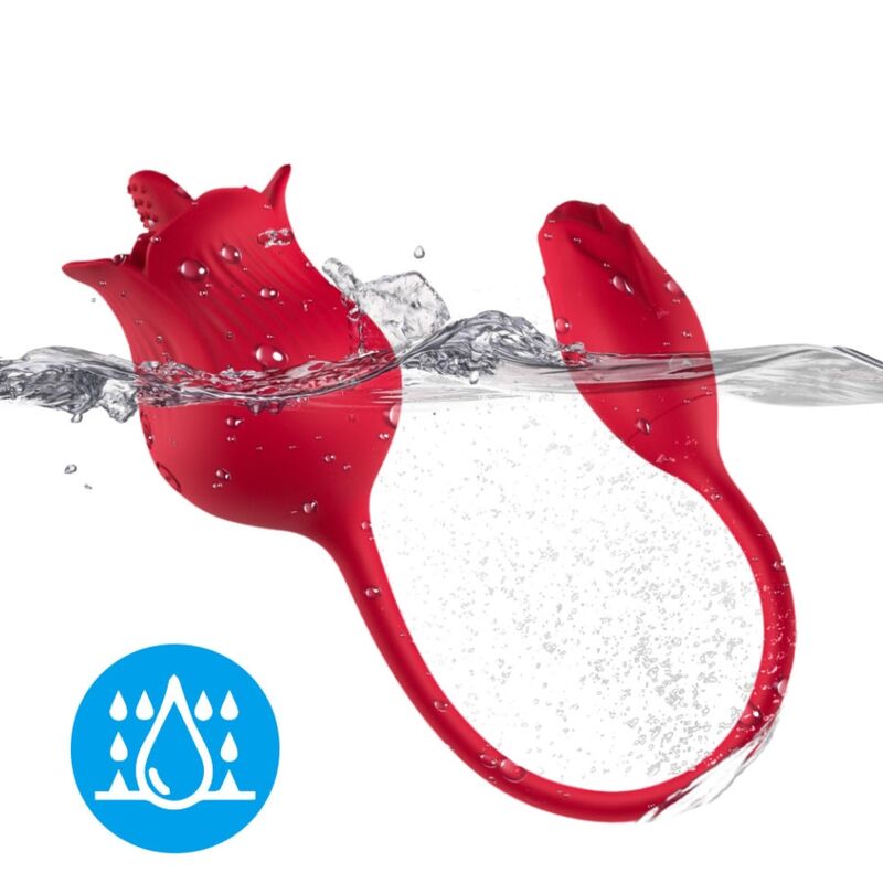 Stimulateur Clitoridien Rose Aspiration et Langue Vibrante 100% Étanche - Armony