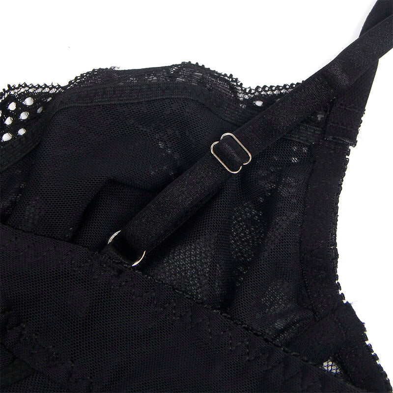 SUBBLIME - 955625 BODY EN DENTELLE AVEC FERMETURE EN BAS NOIR L/XL