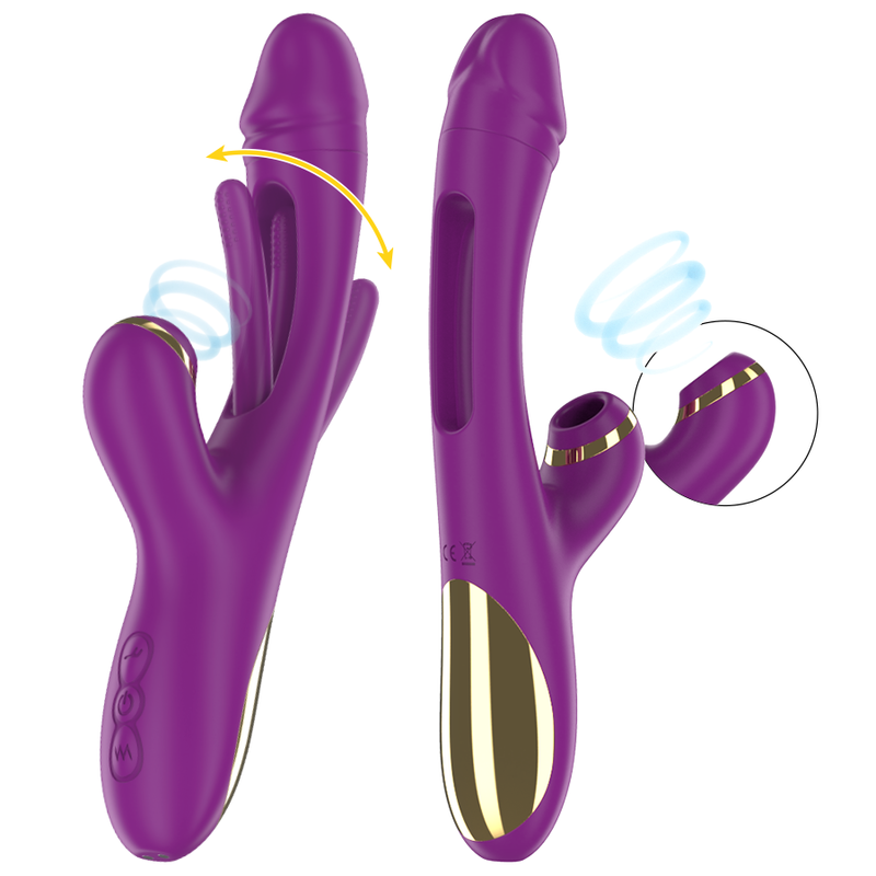 Vibromasseur Clitoridien Ateneo Langue Oscillante Aspiration 3 Moteurs - Intense