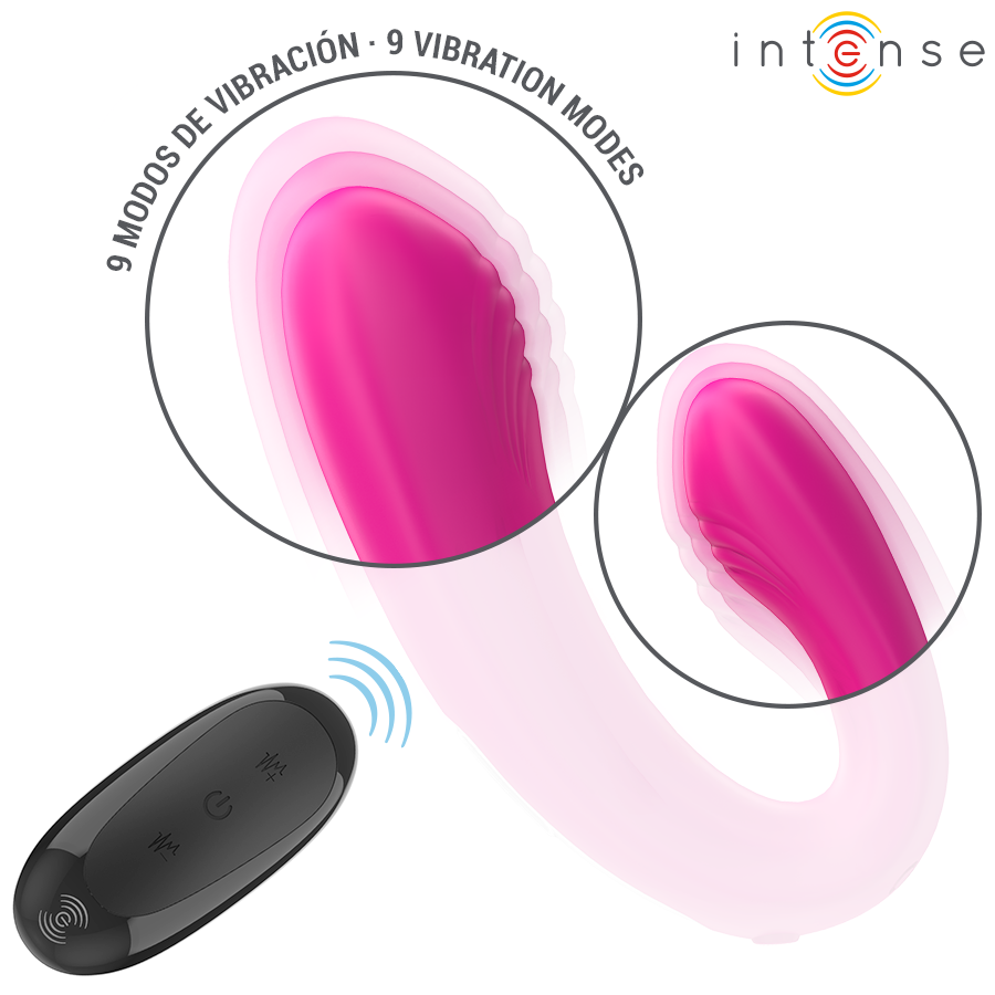 Vibromasseur Couple Janet Forme en U 2 Moteurs Télécommande 9 Modes - Intense