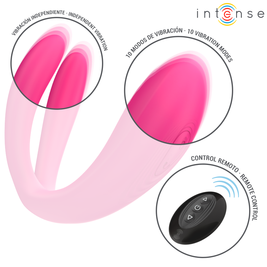 Vibromasseur Couple Julia Double Moteur 10 Modes Télécommande - Intense