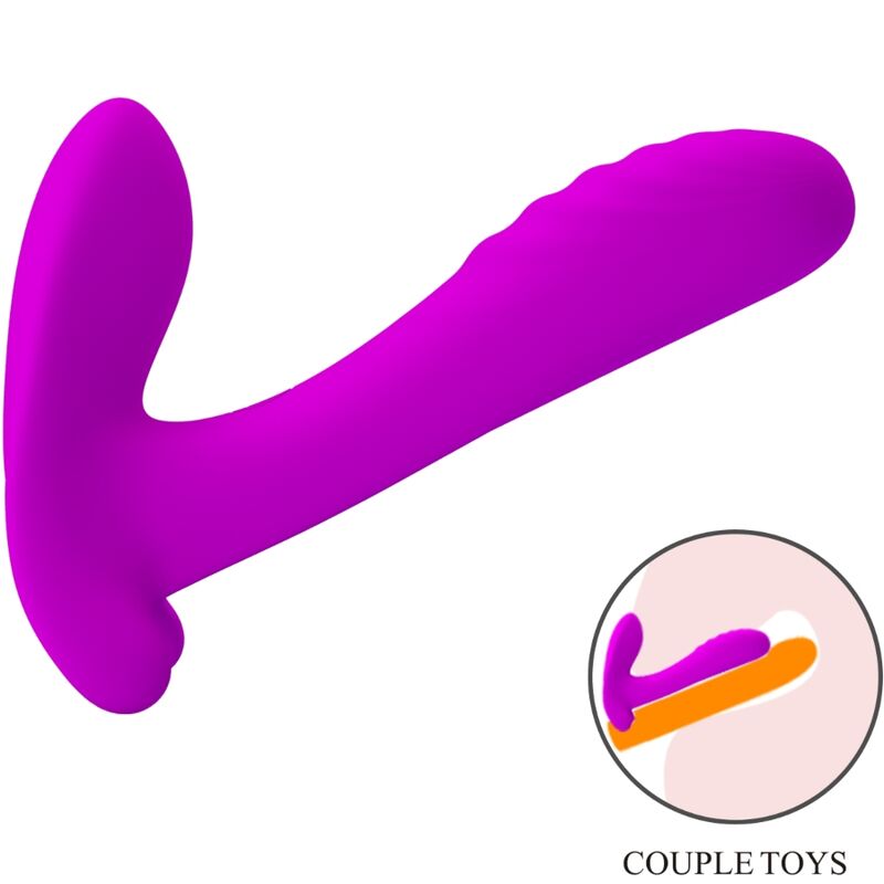 Vibromasseur Couple Télécommandé 12 Vibrations Silicone Violet - Pretty Love