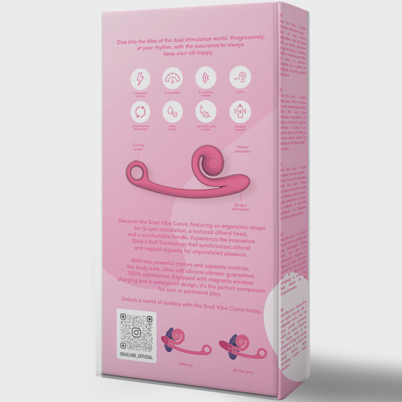 Vibromasseur Courbe Snail Vibe Double Stimulation Rotatif Rechargeable - Snail Vibe