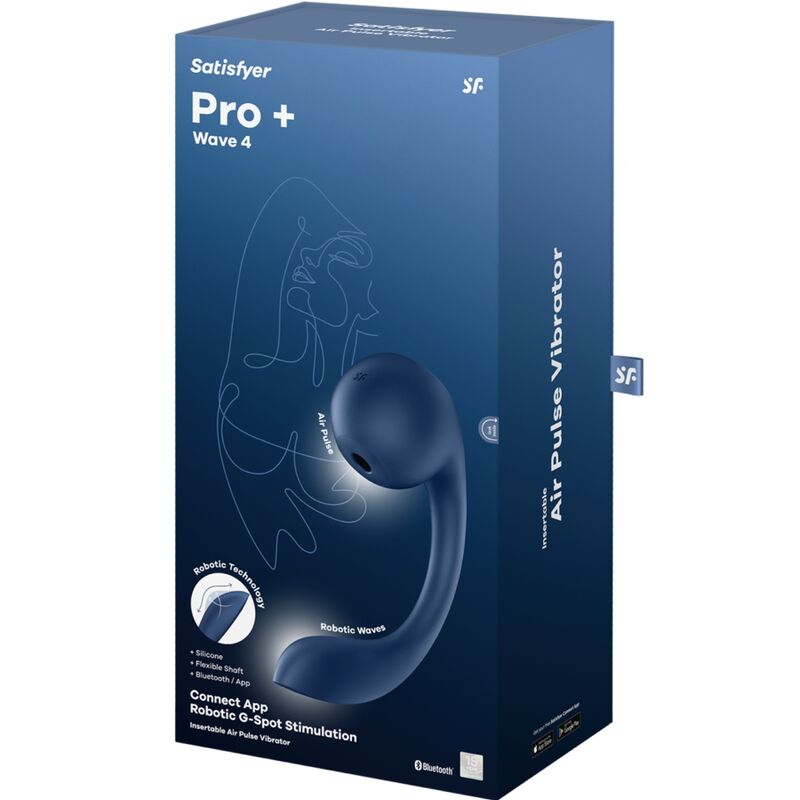 Vibromasseur Point G Impulsion d'Air Pro+ Wave 4 Connecté IPX7 - Satisfyer