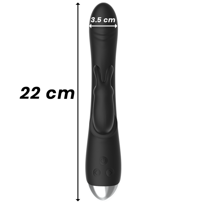 Vibromasseur Rabbit Adam Double Moteur 10 Modes IPX7 Rechargeable - Black&Silver