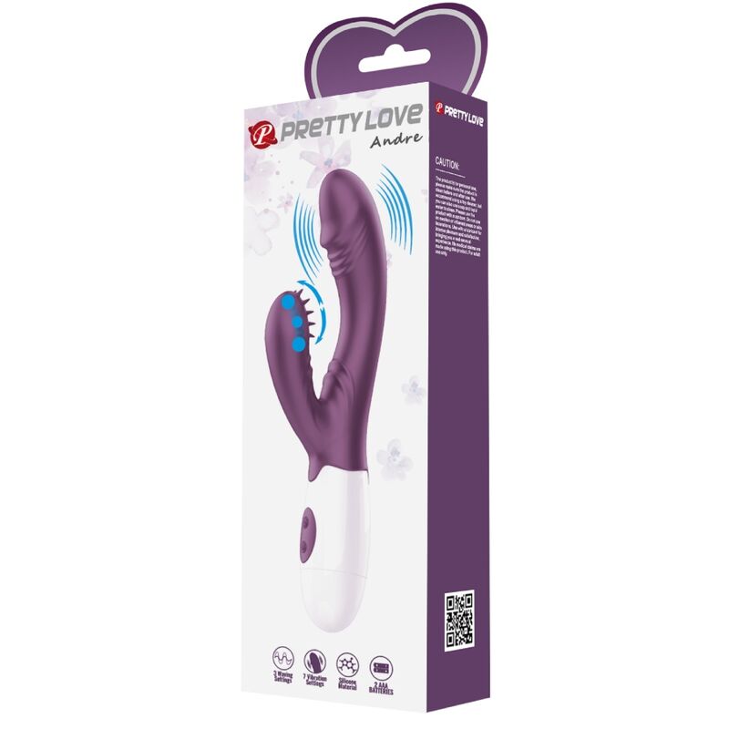 Vibromasseur Rabbit Andre Stimulateur Point G 7 Vibrations 3 Ondes - Pretty Love