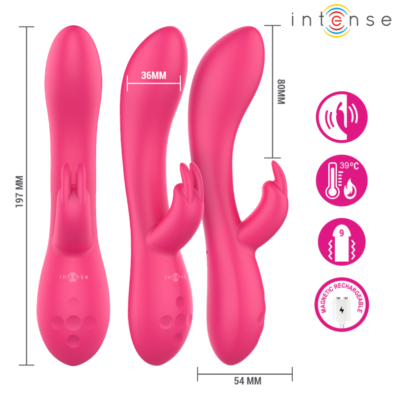 Vibromasseur Rabbit Chauffant Tammy 9 Modes Rechargeable - Intense