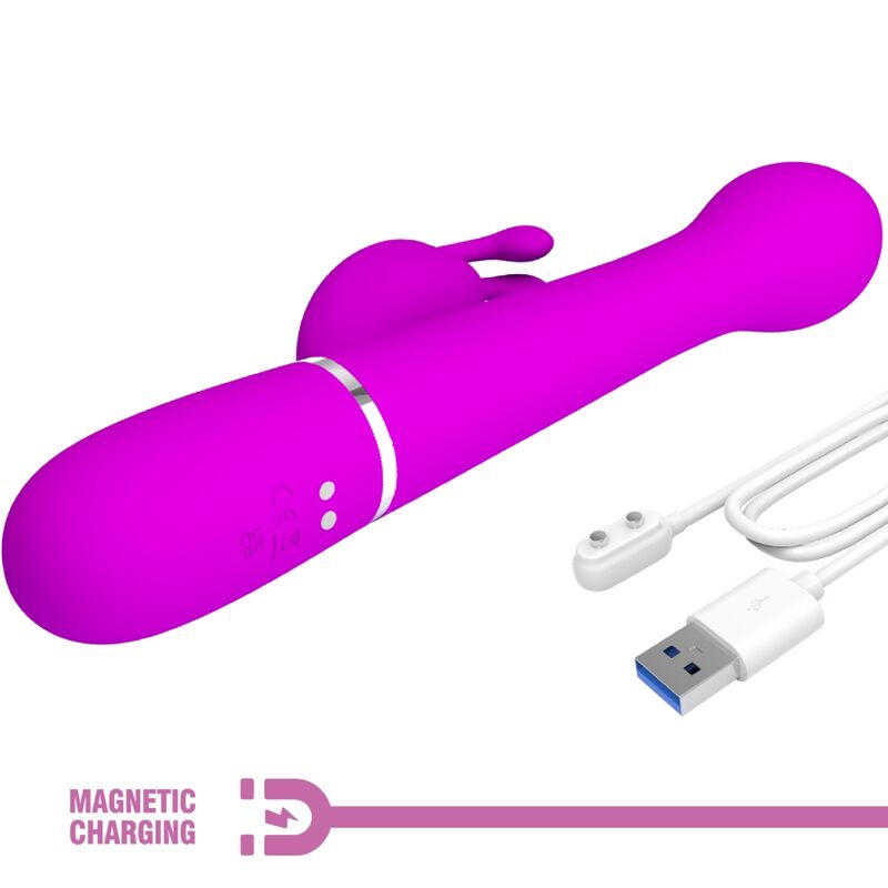 Vibromasseur Rabbit Dejon 3-en-1 Perles Rotatives Rechargeable - Pretty Love