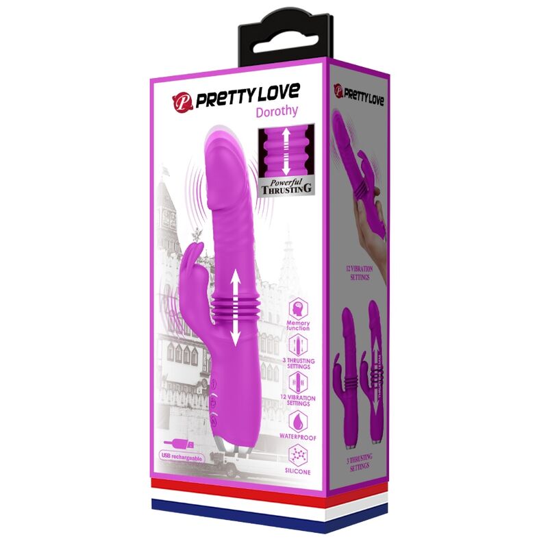 Vibromasseur Rabbit Dorothy Rechargeable 12 Vibrations 3 Poussées - Pretty Love