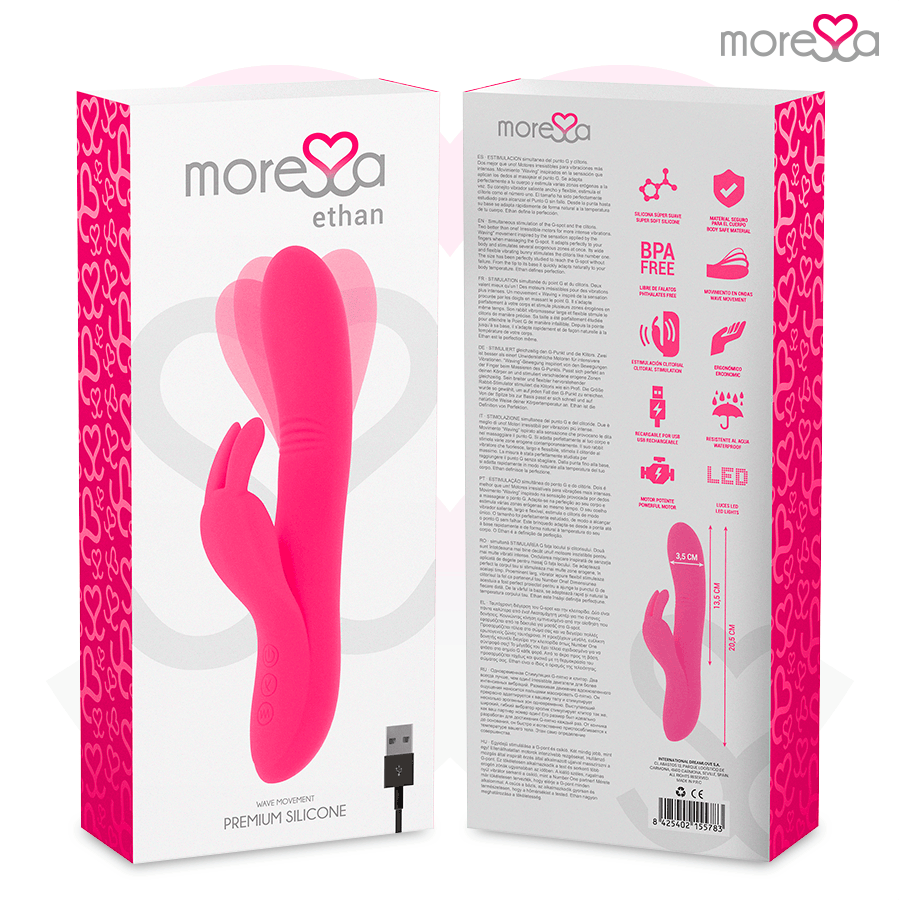 Vibromasseur Rabbit Ethan Mouvement Waving 7 Vibrations Rechargeable - Moressa