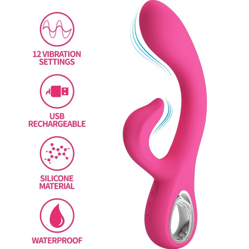 Vibromasseur Rabbit Fritz 12 Vibrations Point G Rechargeable - Pretty Love