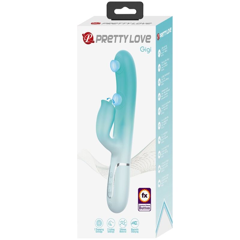 Vibromasseur Rabbit Gigi Double Stimulation 7 Modes Rechargeable - Pretty Love