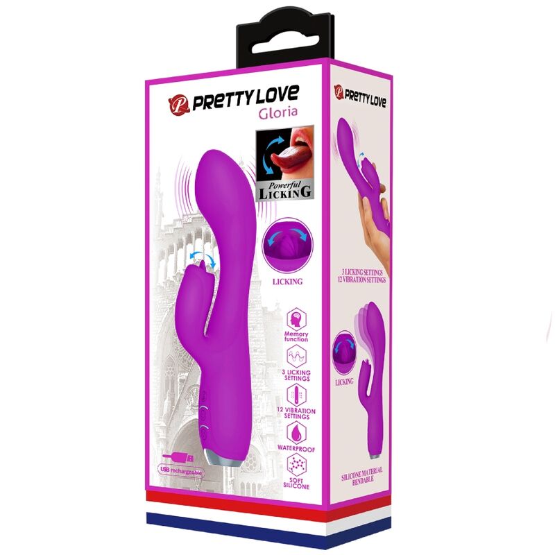 Vibromasseur Rabbit Gloria Rechargeable 12 Vibrations Étanche - Pretty Love