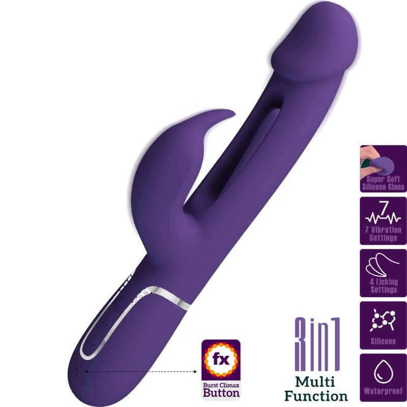 Vibromasseur Rabbit Kampas Langue Oscillante Bouton Climax Rechargeable - Pretty Love