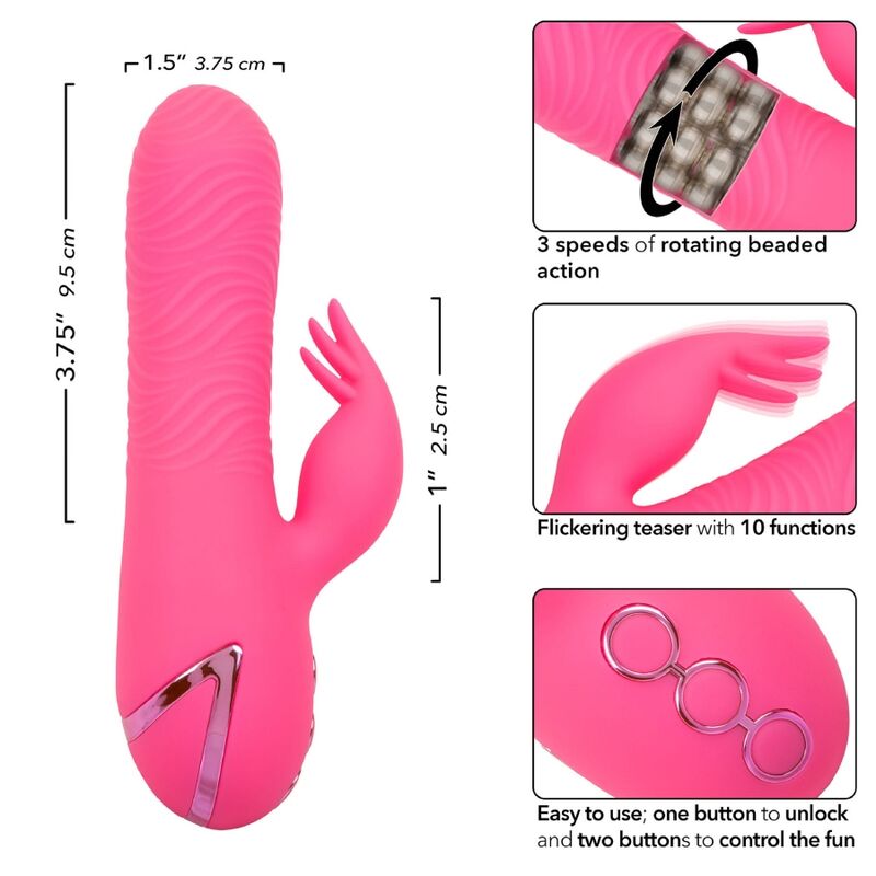 Vibromasseur Rabbit Rotatif Sacramento Sweetie Billes 13 Modes IPX7 - CalExotics