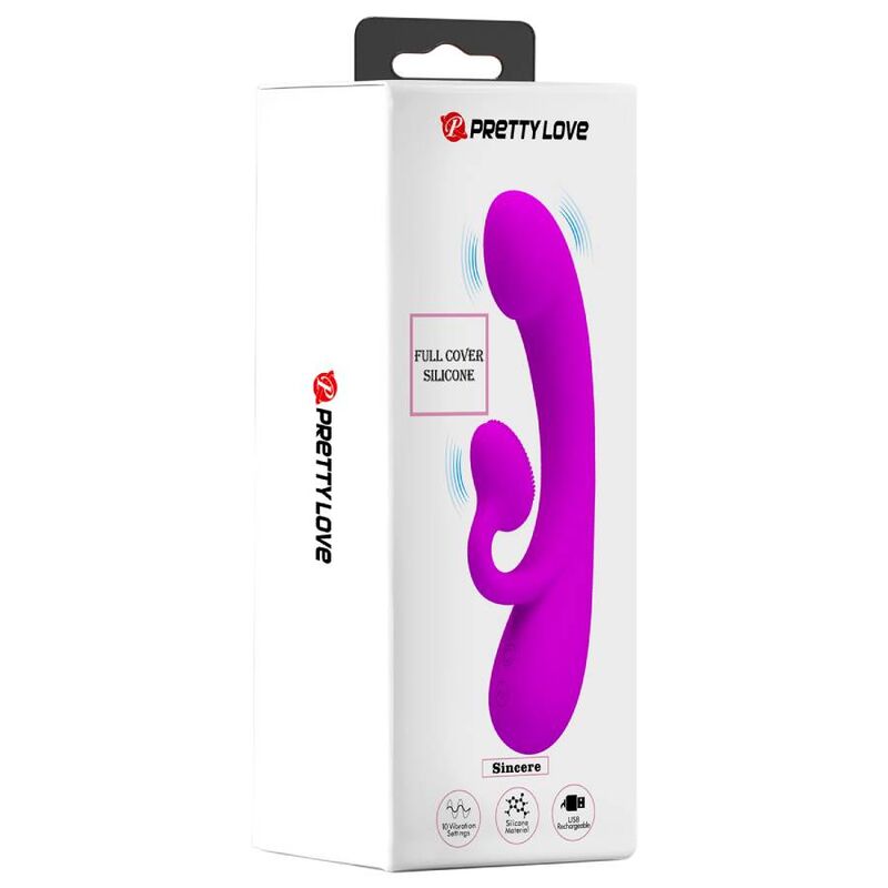 Vibromasseur Rabbit Sincere Palette Clitoridienne 10 Vibrations USB - Pretty Love