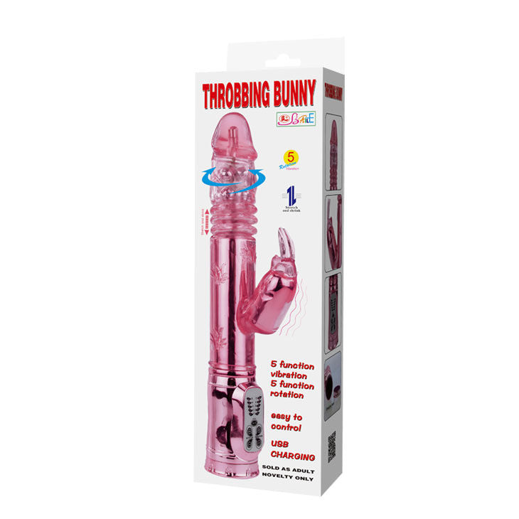 Vibromasseur Rabbit Throbbing Bunny Rotatif 10 Vitesses Rechargeable - Baile