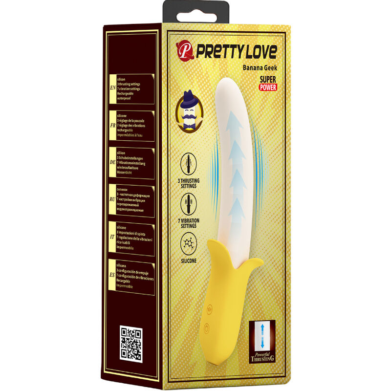 Vibromasseur Va-et-Vient Banana Geek 7 Vibrations 3 Modes Poussée Rechargeable - Pretty Love