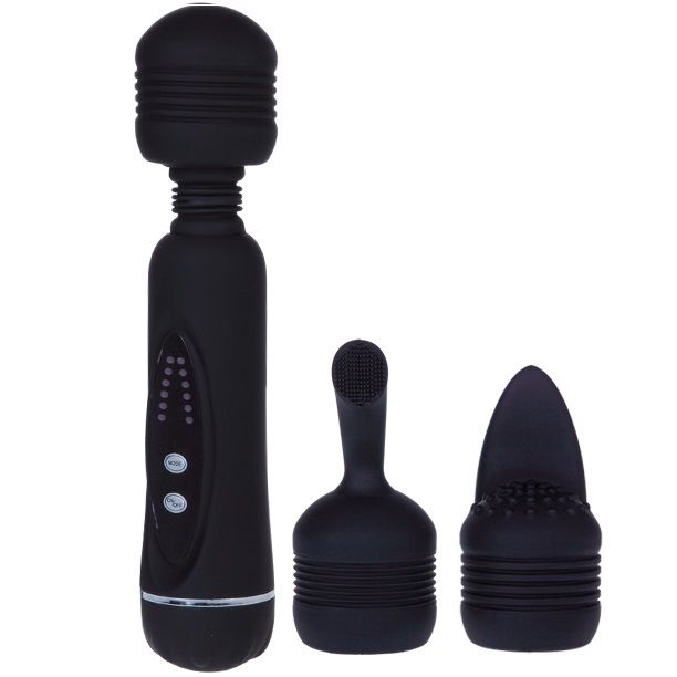 Vibromasseur Wand Magical Tête Flexible 12 Vibrations 3 Embouts - Pretty Love
